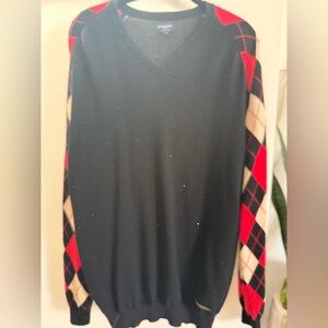 Burberry Black and Red Argyle Sweater